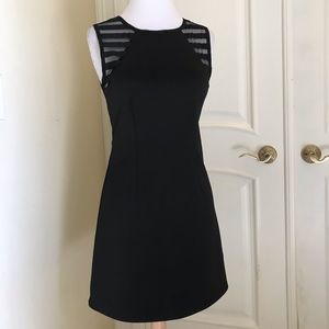 NWOT BCBG black knit dress with mesh
